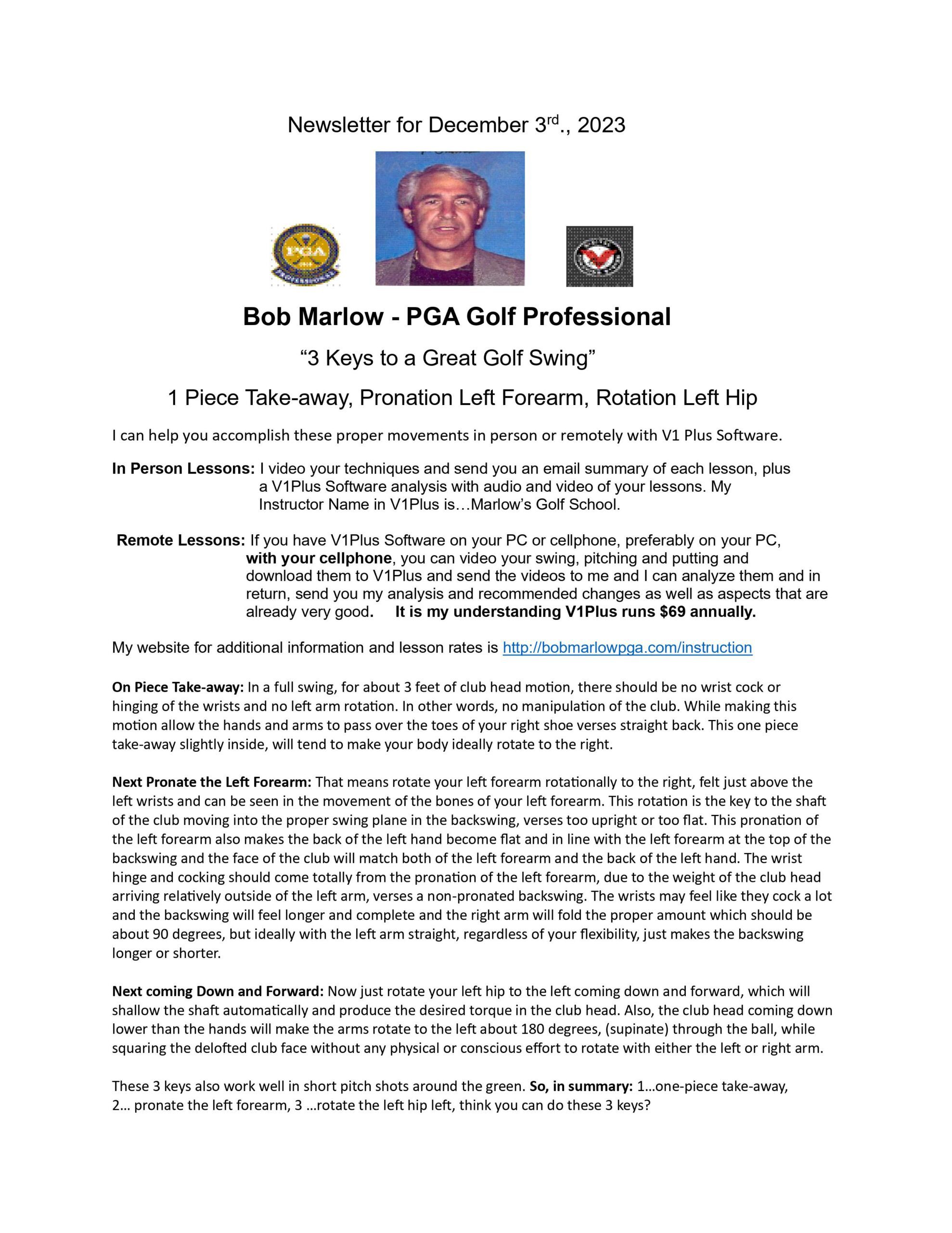 Newsletter for 12-3-2023
